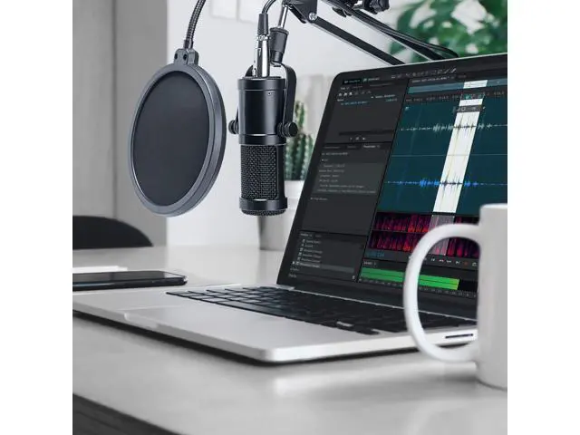 Alt view image 7 of 7 - Werleo Desktop Condenser Mic Set Professional Studio Microphone for Recording Cardioid Condenser PC Mic Comes with Miniature Stand and Adjustable Mic Stand