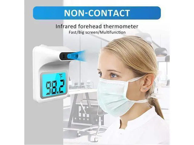 Alt view image 6 of 6 - BONAEVER Wall Thermometer with Stand Infrared Forehead Wall Mounted Thermometer with Tripod Bluetooth Non-Contact Instant Reading Digital Temperature Detector