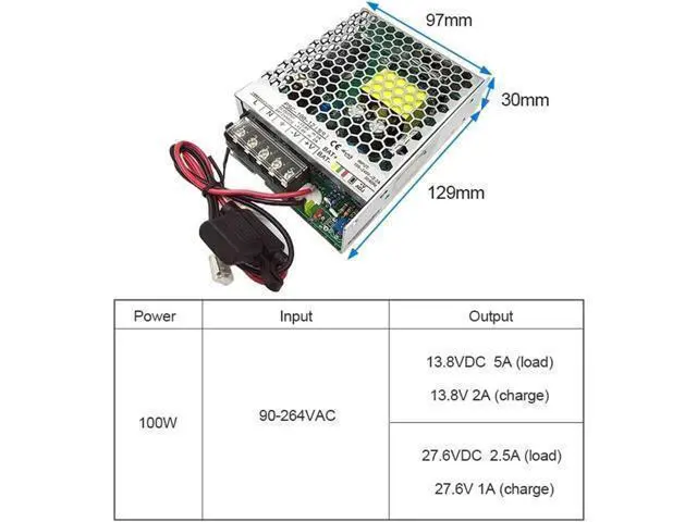 Alt view image 6 of 6 - 100W Uninterruptible Switching Power Supply Ultra Thin Power Supply No Switching Time DC 13.8V/27.6V with High Heat Dissipation(24V)