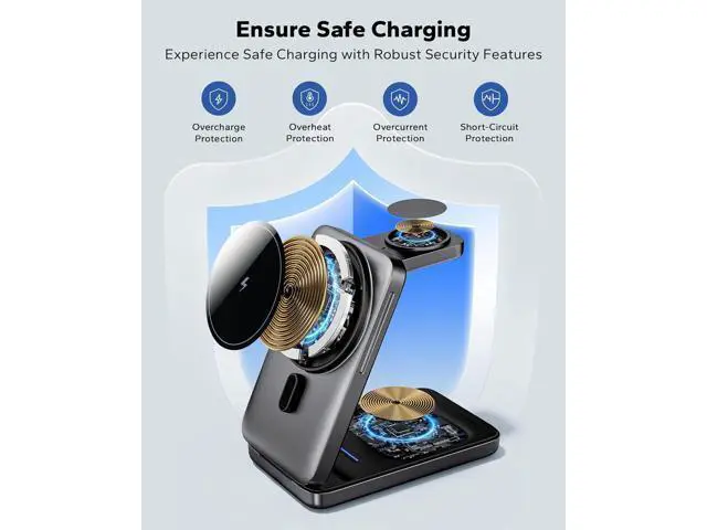 Alt view image 7 of 7 - for Magsafe Travel Charging Station 3 in 1 Foldable Magnetic Phone Charger Stand for Wireless Charging Dock for Multiple Devices iPhone 17 16 15 14 13 12 Series/ Watch/Airpods