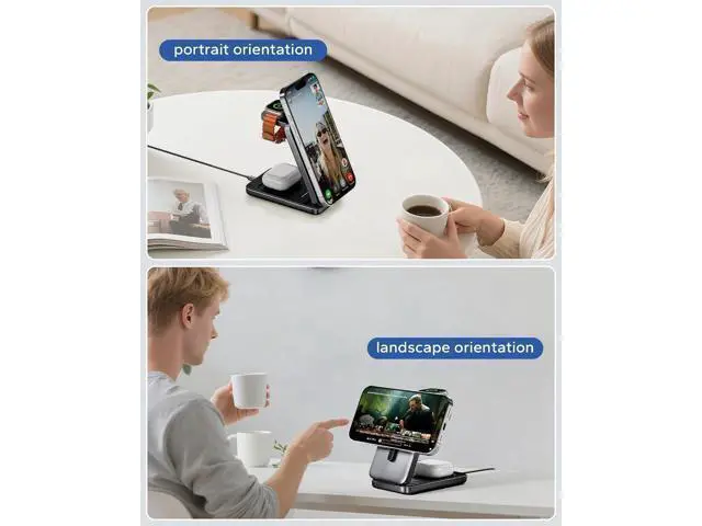 Alt view image 5 of 7 - for Magsafe Travel Charging Station 3 in 1 Foldable Magnetic Phone Charger Stand for Wireless Charging Dock for Multiple Devices iPhone 17 16 15 14 13 12 Series/ Watch/Airpods