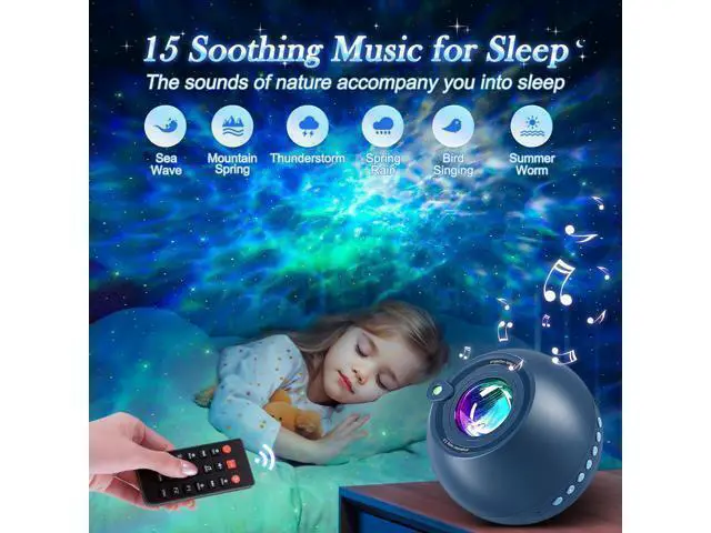 Alt view image 3 of 7 - Galaxy Projector for Bedroom Star Projector for Bedroom,15-Color 15 White Noise Sound Machine for Sleep Galaxy Light Projector for Bedroom,Bluetooth Ceiling Star Lights for Bedroom,Teen Girl Gifts Boy