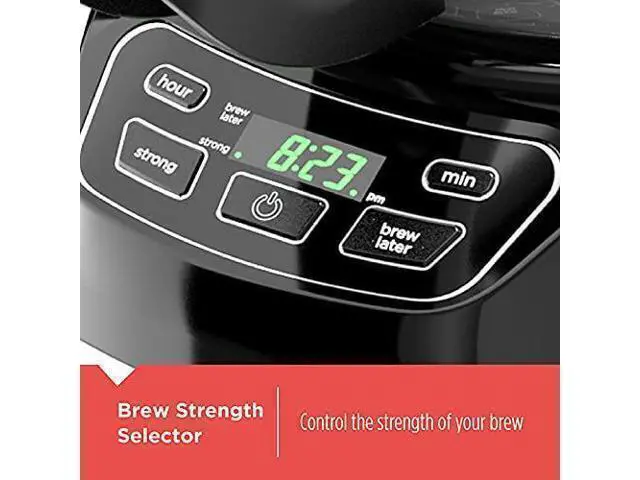 Alt view image 3 of 7 - CM1110B Programable 12-Cup Coffee Maker, Easy Pour, Non-Drip Carafe with Removable Filter Basket, Black
