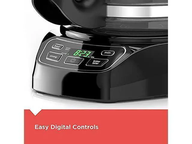 Alt view image 6 of 7 - CM1110B Programable 12-Cup Coffee Maker, Easy Pour, Non-Drip Carafe with Removable Filter Basket, Black