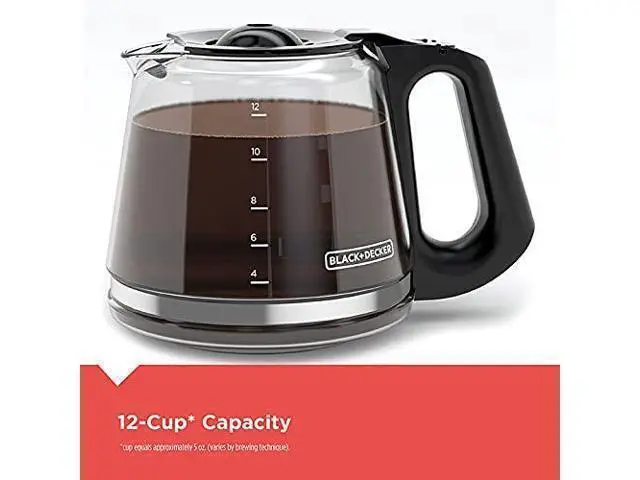 Alt view image 7 of 7 - CM1110B Programable 12-Cup Coffee Maker, Easy Pour, Non-Drip Carafe with Removable Filter Basket, Black