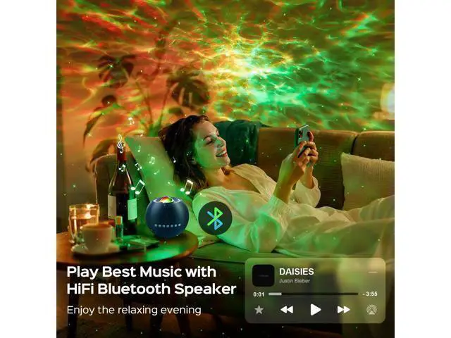 Alt view image 4 of 7 - Galaxy Projector for Bedroom Star Projector for Bedroom,15-Color 15 White Noise Sound Machine for Sleep Galaxy Light Projector for Bedroom,Bluetooth Ceiling Star Lights for Bedroom,Teen Girl Gifts Boy