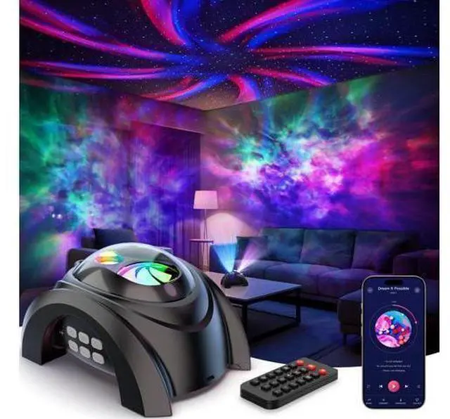 Main image of Dual Lens Galaxy Projector, Star Projector for Bedroom with 58 Light Effects, Night Light Projector with White Noise & Bluetooth Speaker, Remote Timer, Easter Room Decor Gift for Kids Adults