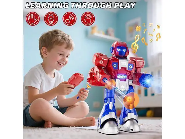 Alt view image 6 of 7 - Robot Toys for Kids, Remote Control Robot for Kids Boys Girls, RC Robots Toy with Walking Singing Dancing Spraying Shooting, Birthday Christmas Toys Gifts for Age 3 4 5 6 7 8 Year Old Boys Girls