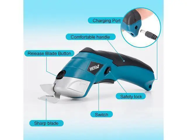Alt view image 2 of 7 - Cordless Electric Scissors,3.7V Fabric Cutter,Equipped with 2 Blades and 1 Charging line,Electric Cardboard Cutter for Fabrics,Cardboard,Carpets