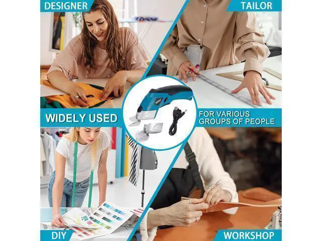 Alt view image 7 of 7 - Cordless Electric Scissors,3.7V Fabric Cutter,Equipped with 2 Blades and 1 Charging line,Electric Cardboard Cutter for Fabrics,Cardboard,Carpets
