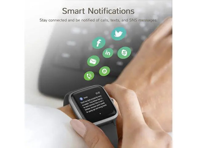 Alt view image 4 of 7 - CUUWE Smart Watch, Fitness Tracker with Heart Rate Monitor, Activity Tracker with 1.3 Inch Touch Screen, IP68 Waterproof Pedometer Smartwatch with Sleep Monitor, Step Counter for Women and Men