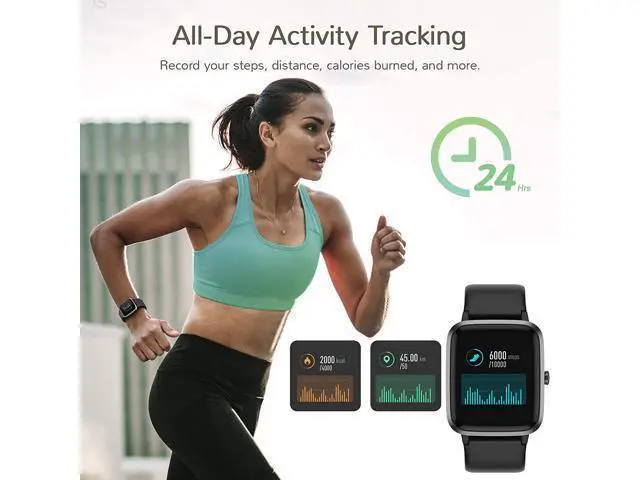 Alt view image 7 of 7 - CUUWE Smart Watch, Fitness Tracker with Heart Rate Monitor, Activity Tracker with 1.3 Inch Touch Screen, IP68 Waterproof Pedometer Smartwatch with Sleep Monitor, Step Counter for Women and Men