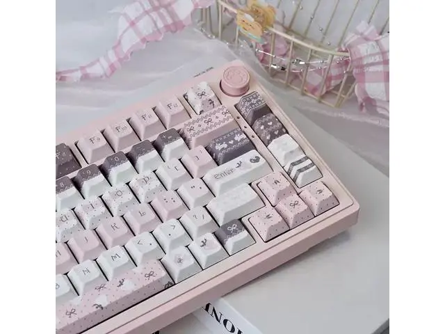 Alt view image 3 of 5 - Strawberry Rabbit theme factory-made keycaps in PBT material, hot-spraying technology, suitable for girls, cute, original, creative, universal, 60 keys, 98 keys, 108 keys - keycaps