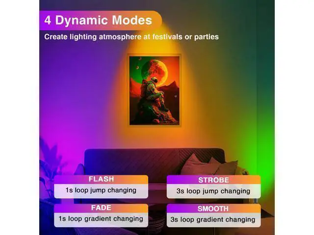 Alt view image 4 of 7 - 6W RGBW Uplighting Indoor Color Changing Up Lights Indoor with Remote Dimmable LED Spot Lights for Home Aluminum Accent Lighting for Party Plant Decor with 5.9 FT Plug Cord, 2 Pack