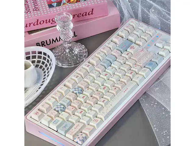 Alt view image 2 of 5 - Strawberry Rabbit theme factory-made keycaps in PBT material, hot-spraying technology, suitable for girls, cute, original, creative, universal, 60 keys, 98 keys, 108 keys - keycaps