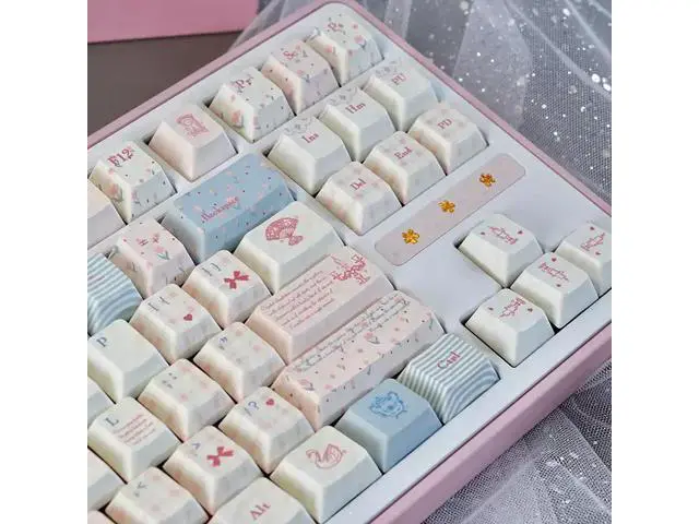 Alt view image 3 of 5 - Strawberry Rabbit theme factory-made keycaps in PBT material, hot-spraying technology, suitable for girls, cute, original, creative, universal, 60 keys, 98 keys, 108 keys - keycaps