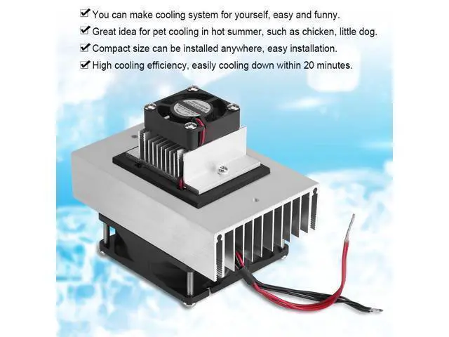 Alt view image 2 of 5 - Mini Air Conditioner,DC 12V Thermoelectric Peltier Cooler Refrigeration Cooling System Heat Sink Conduction Module Semiconductor Fridge Refrigeration Cooling System DIY Kit