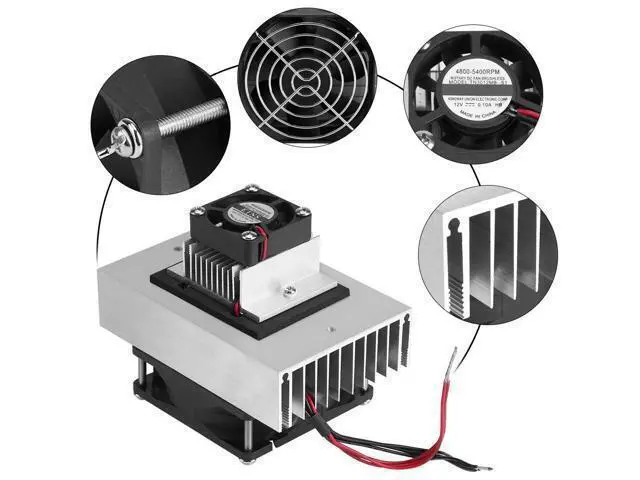 Alt view image 4 of 5 - Mini Air Conditioner,DC 12V Thermoelectric Peltier Cooler Refrigeration Cooling System Heat Sink Conduction Module Semiconductor Fridge Refrigeration Cooling System DIY Kit