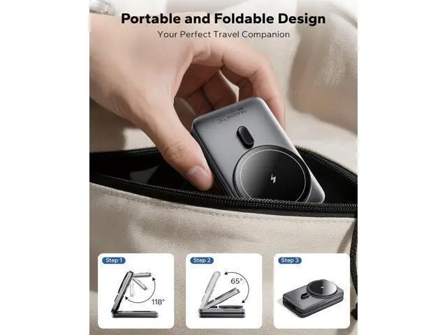 Alt view image 2 of 7 - for Magsafe Travel Charging Station 3 in 1 Foldable Magnetic Phone Charger Stand for Wireless Charging Dock for Multiple Devices iPhone 17 16 15 14 13 12 Series/ Watch/Airpods