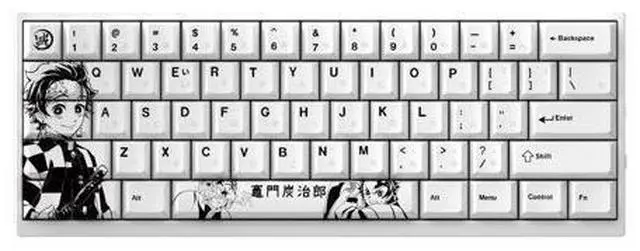 Main image of Key cap of Kanjirou from "Demon Slayer: Kimetsu no Yaiba" has a high original height and a good appearance. This key cap is recommended for side-through engraving and is precisely adapted for EV63.