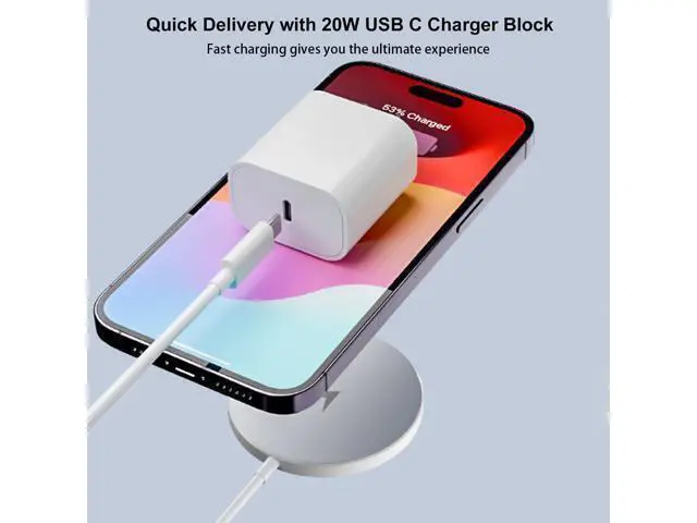 Alt view image 5 of 6 - Magnetic Wireless Charger Fast Mag-Safe Charger for iPhone 16 Pro Max/16 Pro/iPhone 15Pro Max/15 Plus/14/13/12/AirPods 3/2/Pro/Pro 2 Magnet Charging Pad Mag Safe Chargerwith Dual Charging Ports