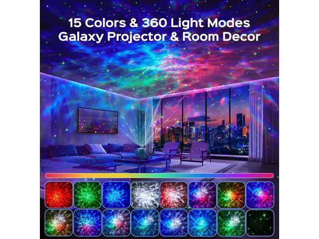 Alt view image 2 of 7 - Galaxy Projector for Bedroom Star Projector for Bedroom,15-Color 15 White Noise Sound Machine for Sleep Galaxy Light Projector for Bedroom,Bluetooth Ceiling Star Lights for Bedroom,Teen Girl Gifts Boy
