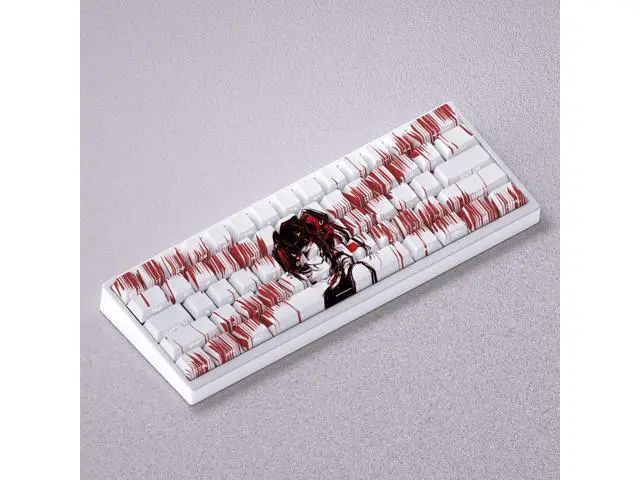 Alt view image 4 of 5 - Shi Qi's wild three-point shot with a secondary dimensional theme, highly detailed side engraving with transparent PBT material, compatible with 60, 65, 68, 75, 87 - 98 shots.