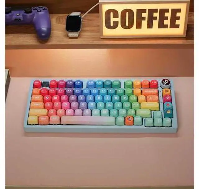Main image of New original high-quality lucky keycaps made of PBT with thermal transfer technology, minimalist style, rainbow color, new products 61/68/75/87/980 - Keycaps