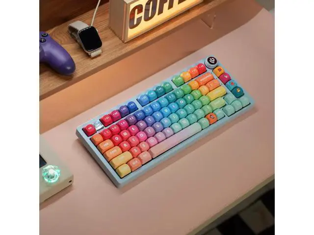 Alt view image 2 of 5 - New original high-quality lucky keycaps made of PBT with thermal transfer technology, minimalist style, rainbow color, new products 61/68/75/87/980 - Keycaps