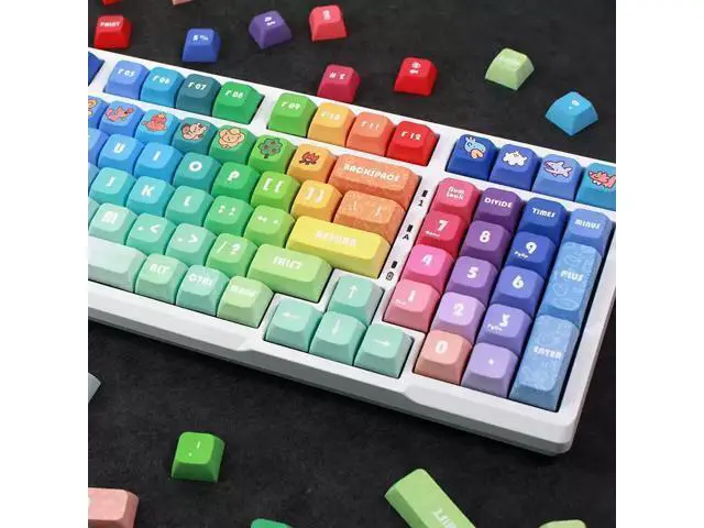 Alt view image 3 of 5 - New original high-quality lucky keycaps made of PBT with thermal transfer technology, minimalist style, rainbow color, new products 61/68/75/87/980 - Keycaps