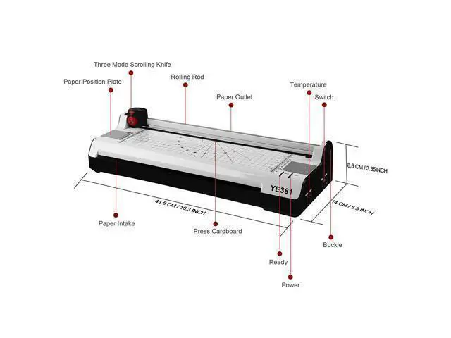 Alt view image 3 of 7 - Thermal Laminator Machine for A3 A4 A6 Laminating Machine with 2 Roller System with Rotary Trimmer Corner Rounder 20 Laminating Pouches Fast Warm-up for Home Office School Use - A3 Laminator