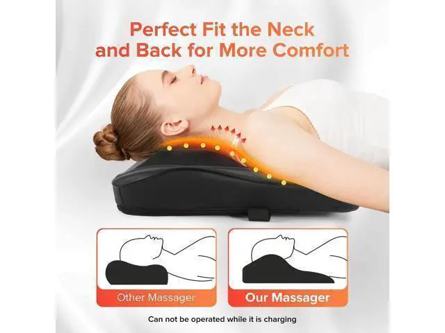 Alt view image 2 of 7 - Cordless Neck and Back Massager with Heat, 3D Shiatsu Kneading Pillow, 4 Massage Nodes & Bi-Directional Deep Tissue Massage for Neck/Shoulders/Back, Ideal Gift for Women & Men