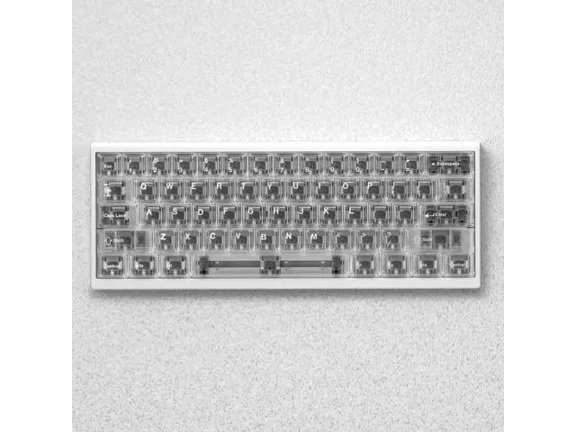 Alt view image 2 of 5 - Transparent keycaps / Foggy-glossy matte keycaps made of PC material with engraved characters. Height suitable for wooting. Fog revealing red - Top fog revealing - Engraved characters