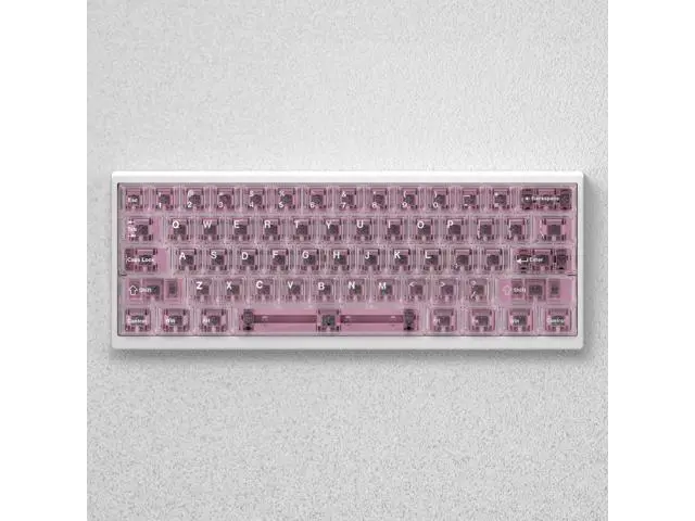 Alt view image 3 of 5 - Transparent keycaps / Foggy-glossy matte keycaps made of PC material with engraved characters. Height suitable for wooting. Fog revealing red - Top fog revealing - Engraved characters