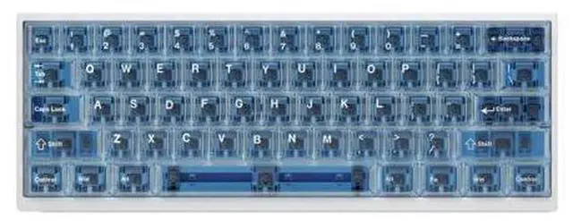 Main image of Transparent keycaps / Foggy-glossy matte keycaps made of PC material with engraved characters. Height suitable for wooting. Fog revealing red - Top fog revealing - Engraved characters