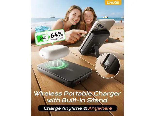 Alt view image 5 of 7 - for Magsafe Portable Charger, 12000mAh Wireless Magnetic Power Bank with Stand& PD 20W Fast Charging, for Magsafe Battery Pack Compatible with iPhone 17/16/15/14/13 Series,Powerbank for Travel Cruise
