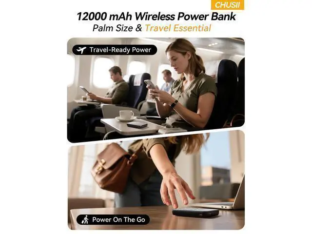 Alt view image 7 of 7 - for Magsafe Portable Charger, 12000mAh Wireless Magnetic Power Bank with Stand& PD 20W Fast Charging, for Magsafe Battery Pack Compatible with iPhone 17/16/15/14/13 Series,Powerbank for Travel Cruise