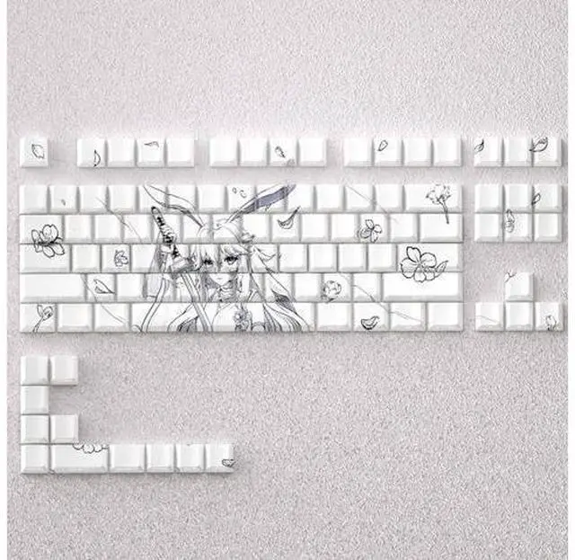 Main image of Eight-layer cherry keycap with transparent PBT material compatible with ATK68, American Addax, Fire68, MAD60, and MAD. Side-engraved with 98 transparent dots