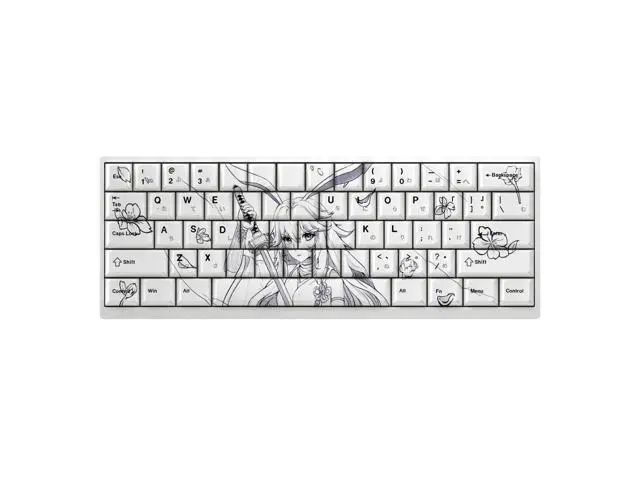Alt view image 2 of 5 - Eight-layer cherry keycap with transparent PBT material compatible with ATK68, American Addax, Fire68, MAD60, and MAD. Side-engraved with 98 transparent dots