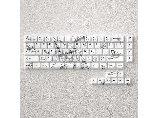 Alt view image 3 of 5 - Eight-layer cherry keycap with transparent PBT material compatible with ATK68, American Addax, Fire68, MAD60, and MAD. Side-engraved with 98 transparent dots