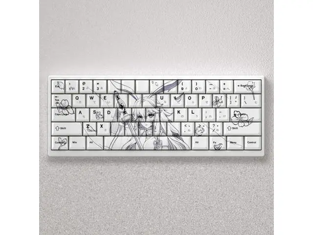 Alt view image 5 of 5 - Eight-layer cherry keycap with transparent PBT material compatible with ATK68, American Addax, Fire68, MAD60, and MAD. Side-engraved with 98 transparent dots