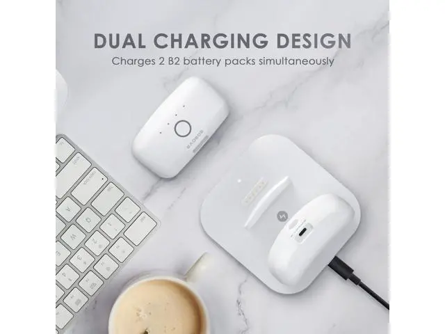 Alt view image 2 of 6 - BOBOVR Twin Charger Station Magnetic Charging Dock for Quest 3 Head Strap B2 Battery Pack