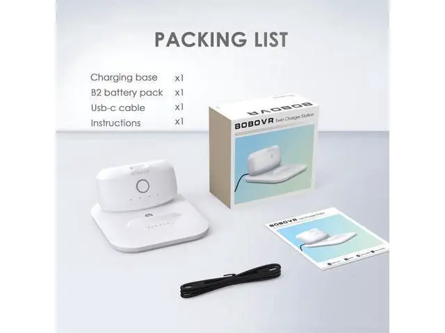 Alt view image 6 of 6 - BOBOVR Twin Charger Station Magnetic Charging Dock for Quest 3 Head Strap B2 Battery Pack