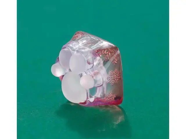 Alt view image 3 of 5 - Original design transparent Tiffany cute 3D printed Christmas cat paw keycaps made of transparent resin keycaps Christmas Red
