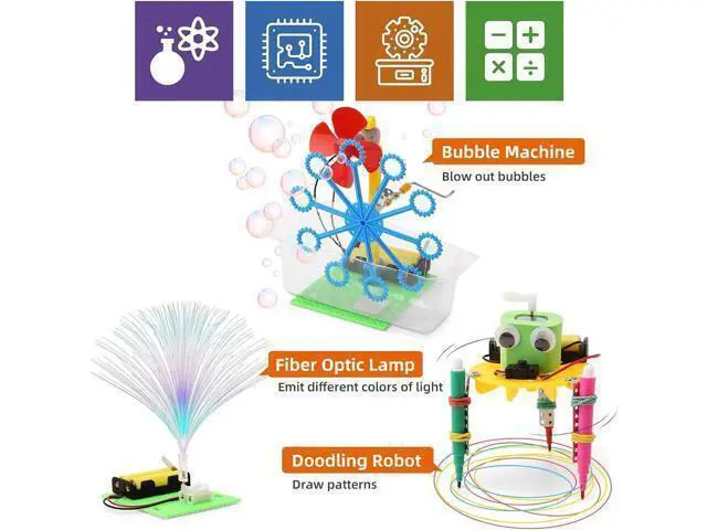 Alt view image 7 of 7 - STEM Science Robotics Kit, Experiments Projects Activities for Kids 6-8 8-12, Build Robot Crafts for Boys Toys, DIY Electronic Engineering Building Kits for Girls Age 8 + Year Old Gifts
