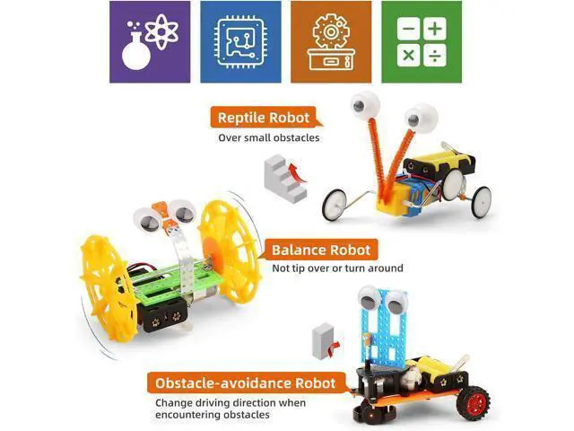 Alt view image 5 of 7 - STEM Science Robotics Kit, Experiments Projects Activities for Kids 6-8 8-12, Build Robot Crafts for Boys Toys, DIY Electronic Engineering Building Kits for Girls Age 8 + Year Old Gifts