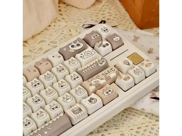 Alt view image 5 of 5 - Thai MOA high-quality PBT keycaps with five sides of heat transfer printing, cute personalized custom keycaps (only keycaps)