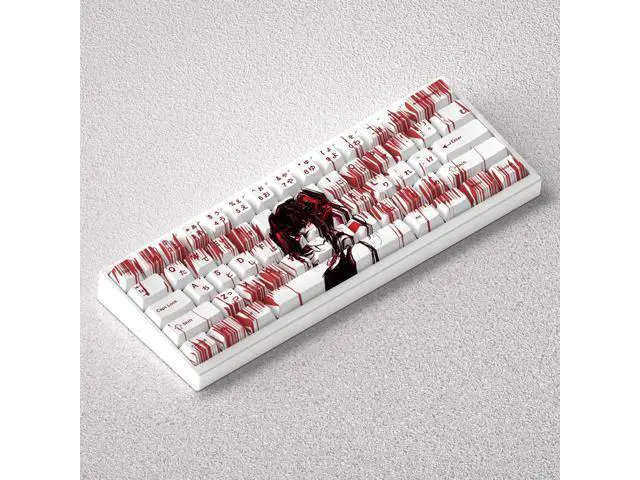 Alt view image 2 of 5 - The theme keycaps for the "Crazy Triple Hat Date Battle" have a height of PBT five-sided heat transfer and are suitable for 60 and 65.