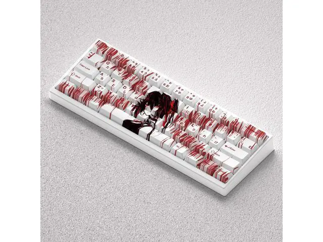 Alt view image 3 of 5 - The theme keycaps for the "Crazy Triple Hat Date Battle" have a height of PBT five-sided heat transfer and are suitable for 60 and 65.