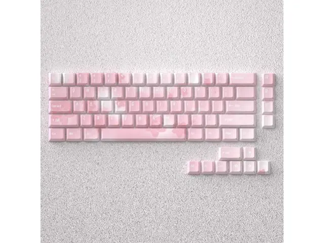 Alt view image 3 of 5 - Sakura keycaps, pink keycaps, height PBT, five-sided heat transfer, compatible with 60, 65, 68